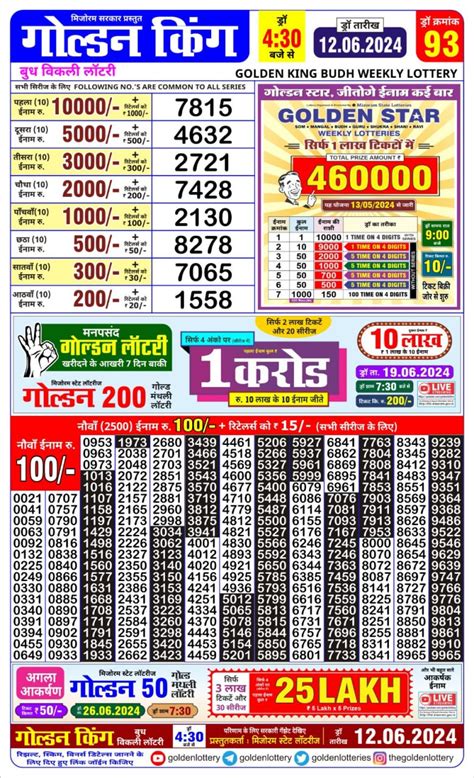 golden king budh weekly lottery|Golden Lottery .